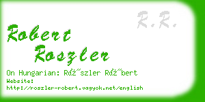 robert roszler business card